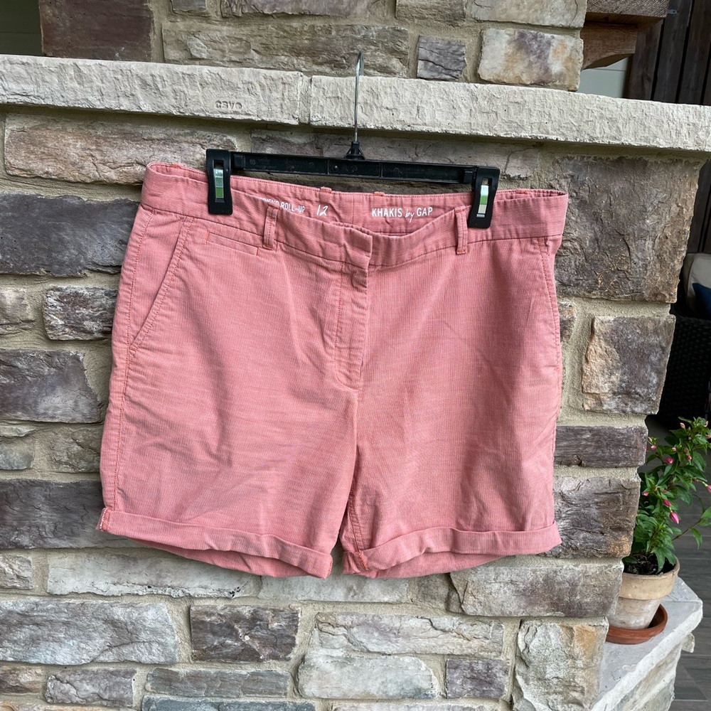 Gap boyfriend roll up. Size 12 red/orange, thin stripe